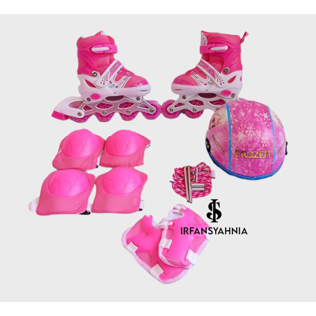 Sepatu Roda Anak dan Dewasa Fullset Deker dan Helm Bisa Model Untuk Pemula Merk Power