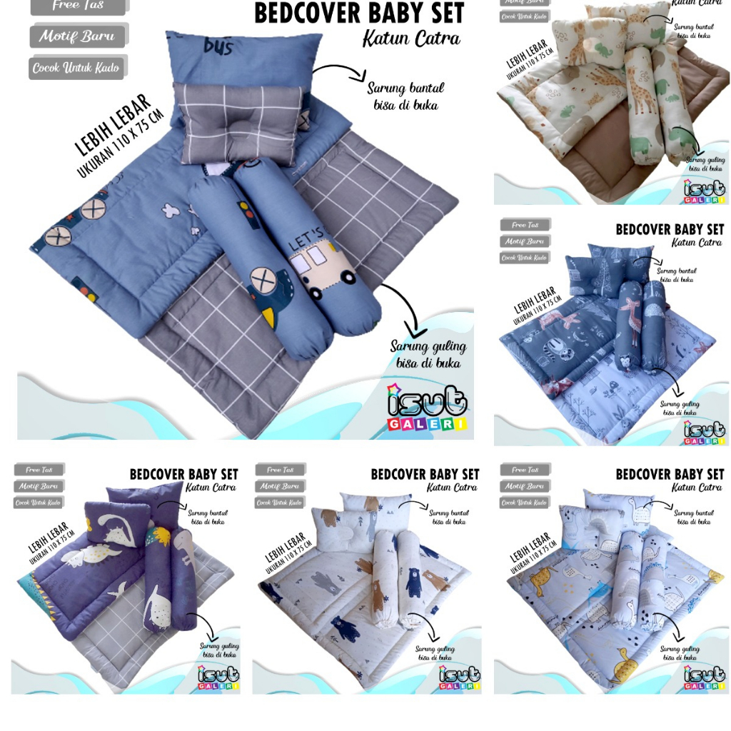 Bedcover Set Bayi Anak (BEDCOVER BANTAL GULING BAYI + BANTAL PEYANG) BABY GIFT | KADO BAYI | BABY BEDDING SET BEDCOVER