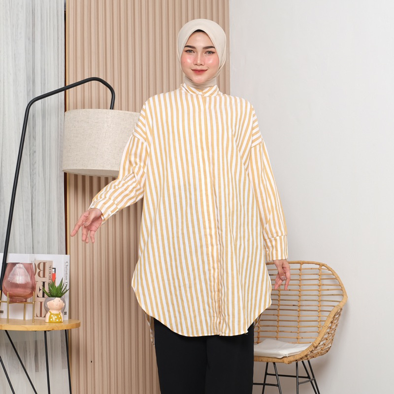 AMANDA TUNIK KERAH SHANGHAI MOTIF SALUR