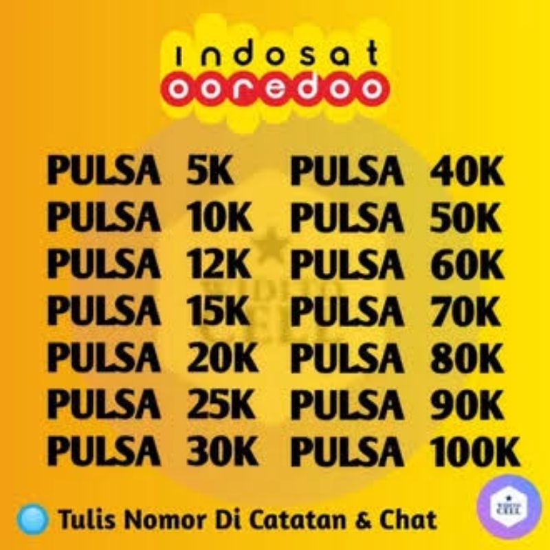 PULSA REGULER INDOSAT IM3 OEREDO  5K, 10K, 12K, 15K, 20K, 25K