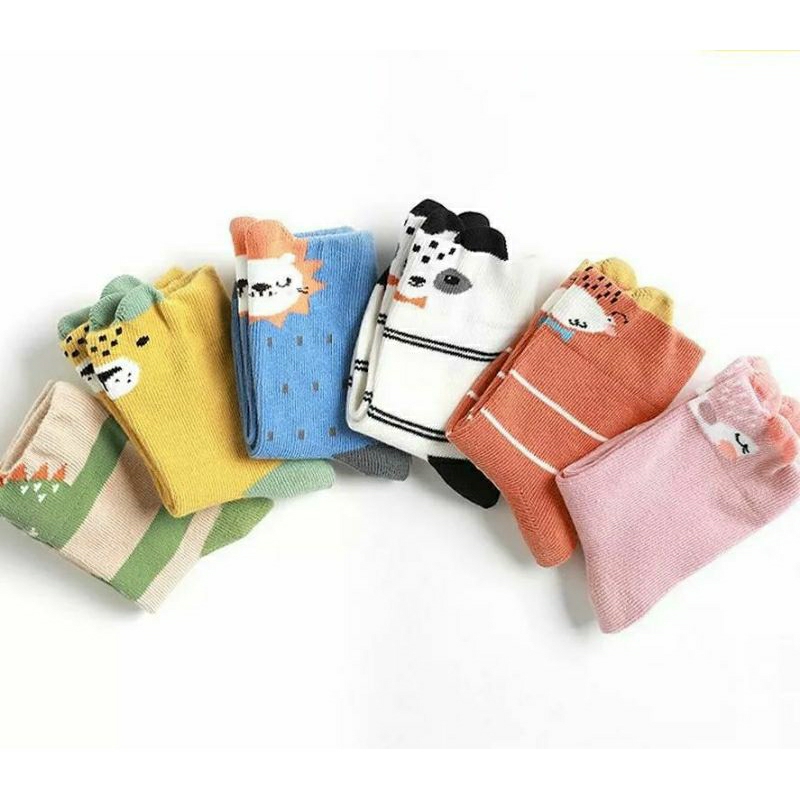 Kaos kaki panjang cute karakter hewan anti selip kaos kaki korea