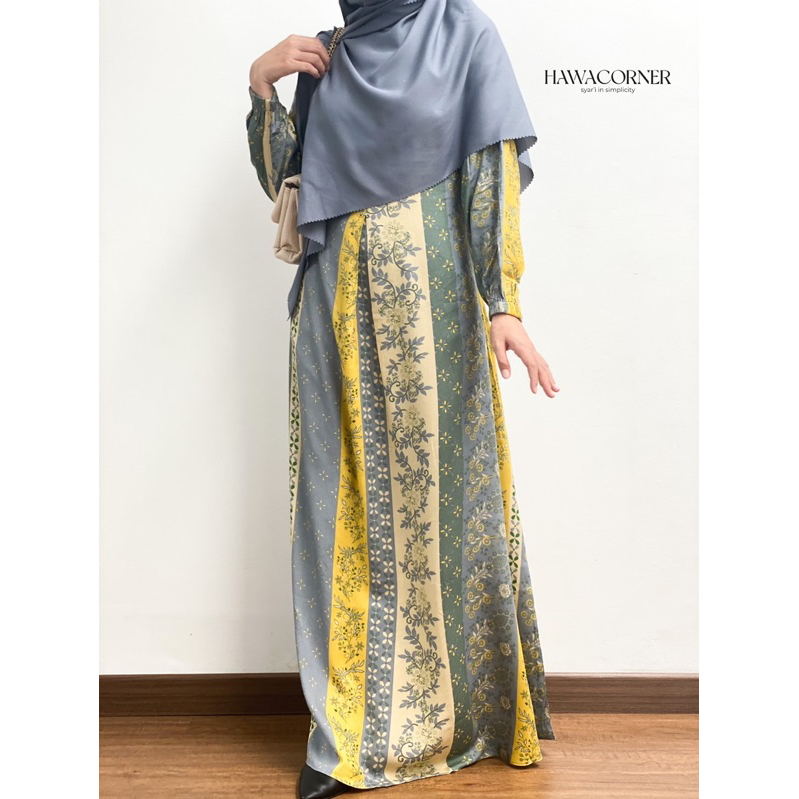 TULIP DRESS by hawacorner gamis rayon motif busui friendly