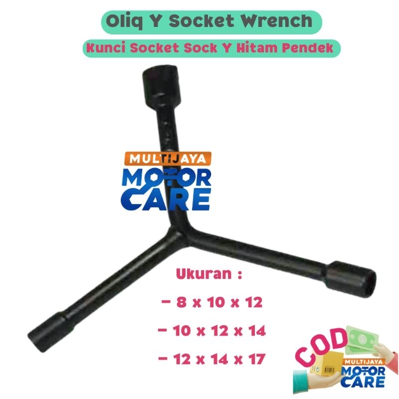 Kunci Socket Shock Y Hitam Pendek  8x10x12 - 10x12x14 - 12x14x17 Y Socket Wrench Murah