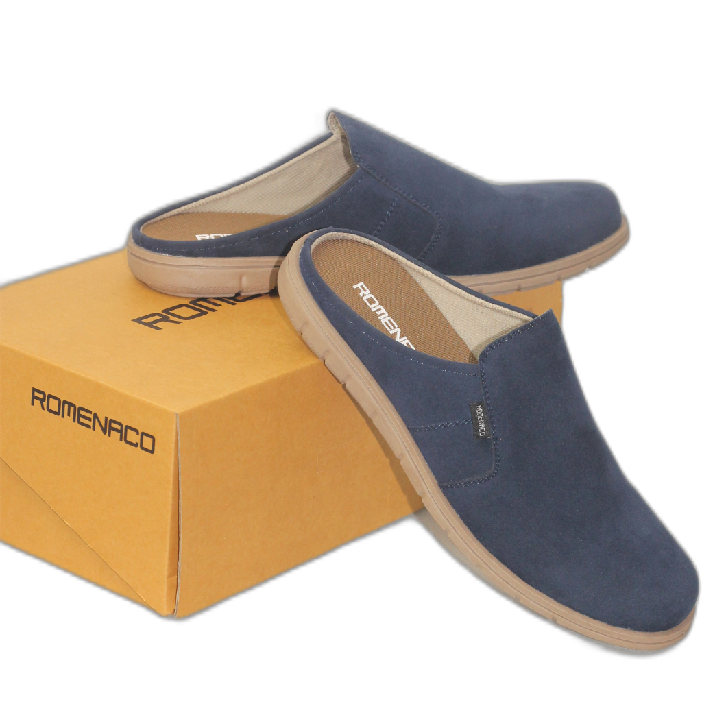 ROMENACO Sandal Bustong Suede R136C Navy Cream