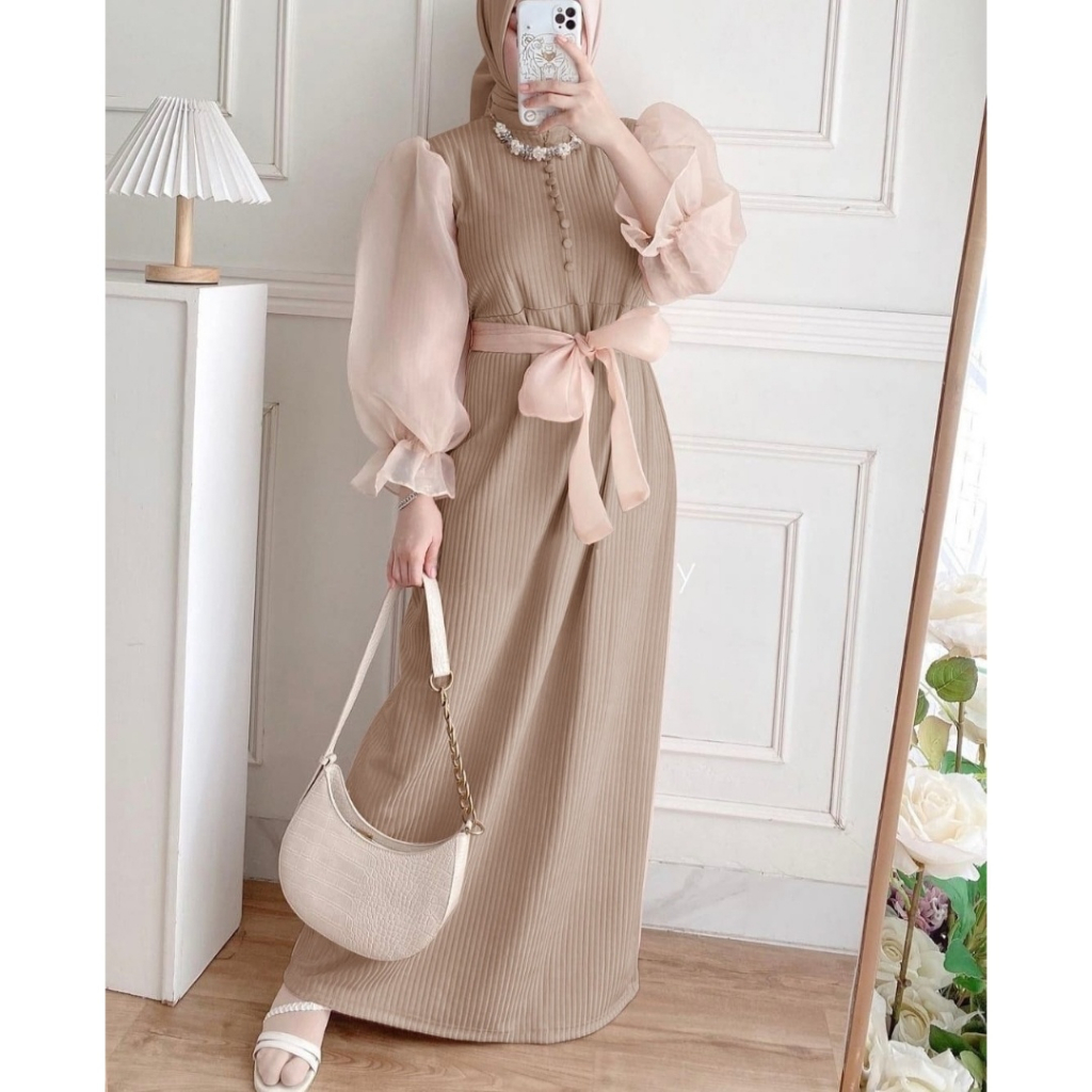 (DI JAMIN REALPICT) PAKAIAN MUSLIM WANITA DRESS GAMIS / GAMIS PESTA MEWAH ELEGAN/GAMIS FASHION MODERN TERBARU/BAJU PESTA WANITA MUSLIM / PAKAIAN WANIT /BAJU WANITA/GAMIS MUSLIMAH/VOVIENITA