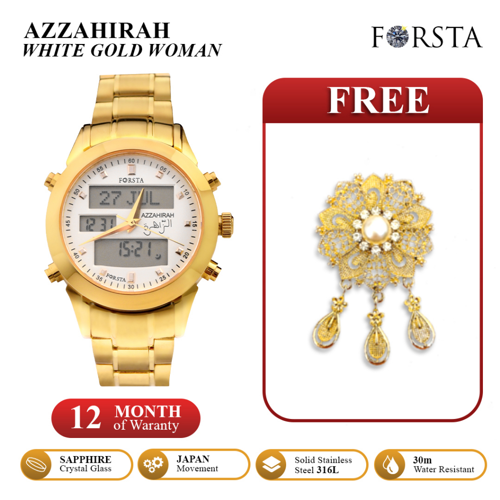 Forsta Azzahirah White Gold - Woman Jam Kesehatan Muslim