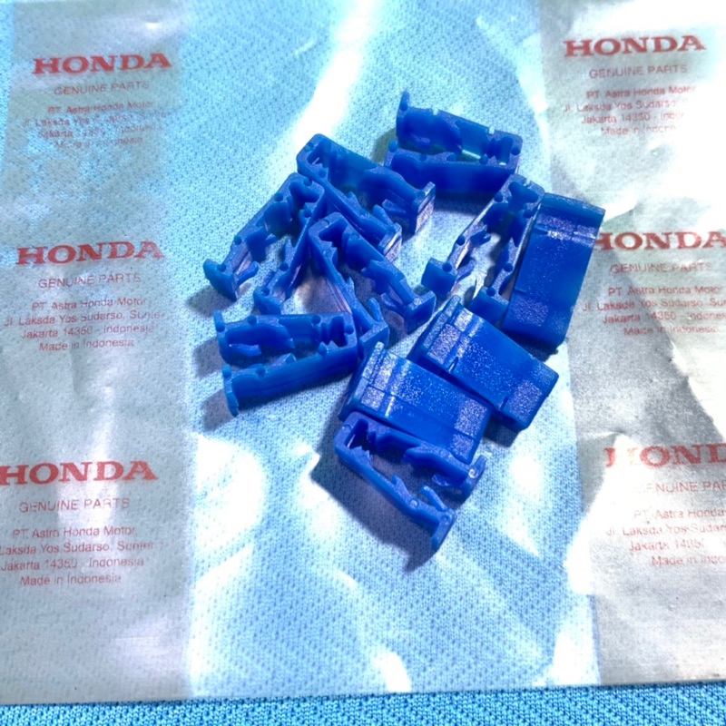 10pcs klip jepit kabel body honda cover clip snap fit po biru original losspack