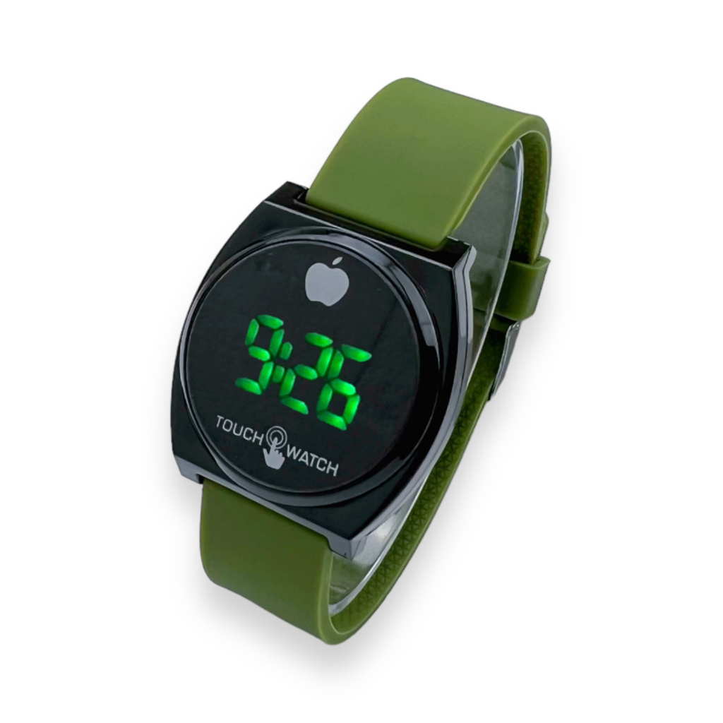 COD✅ Jam Tangan Digital Wanita Pria Watch LED Rubber Elektronik Touch Screen Harga Murah    S1201-S1292-Hijau