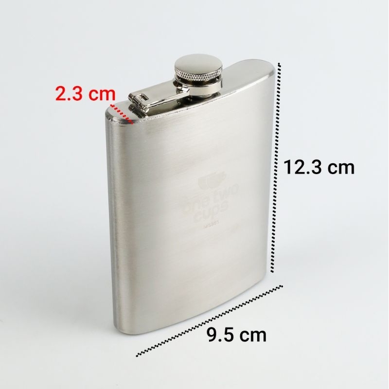 Botol Minum Wine Bir Flask Hip flash Shape Stainless Steel 5oz - Silver