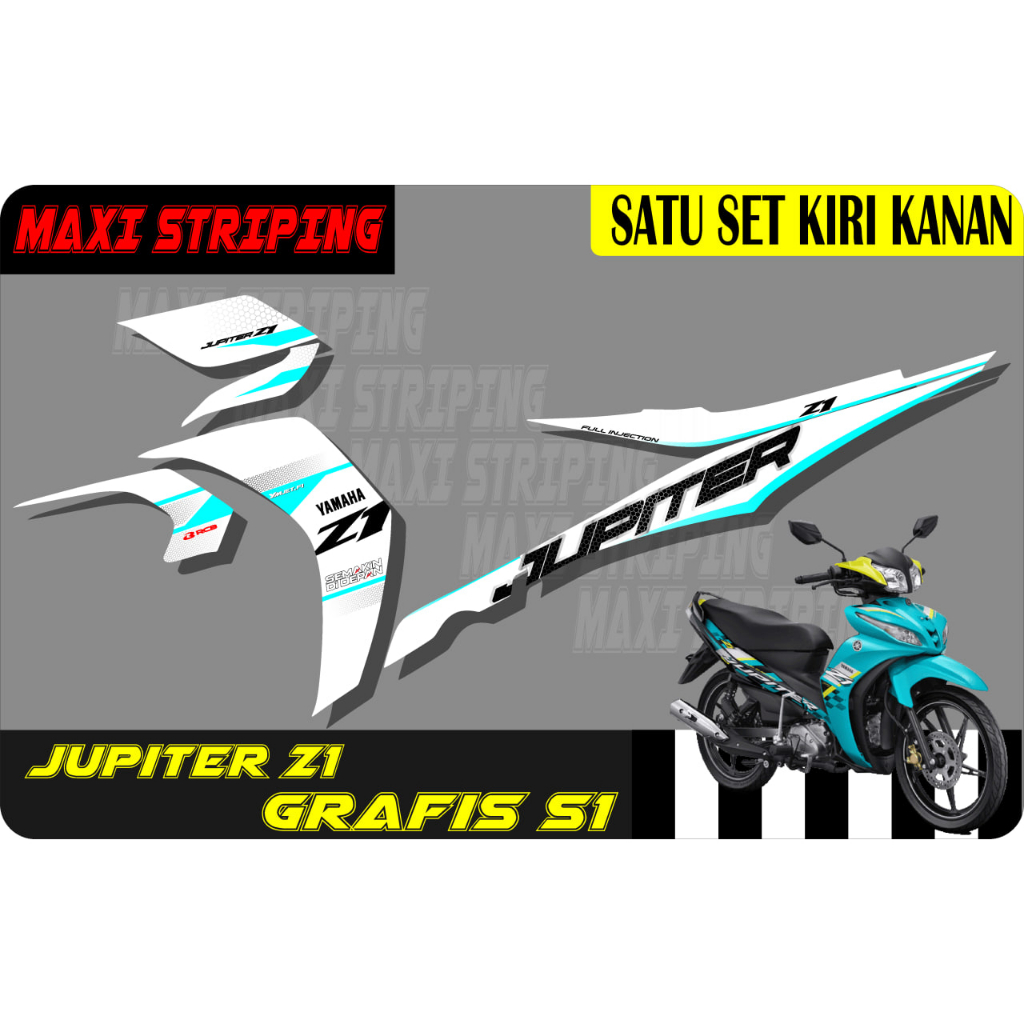 Stiker striping Yamaha Jupiter Z1 Grafis S1 (putih)