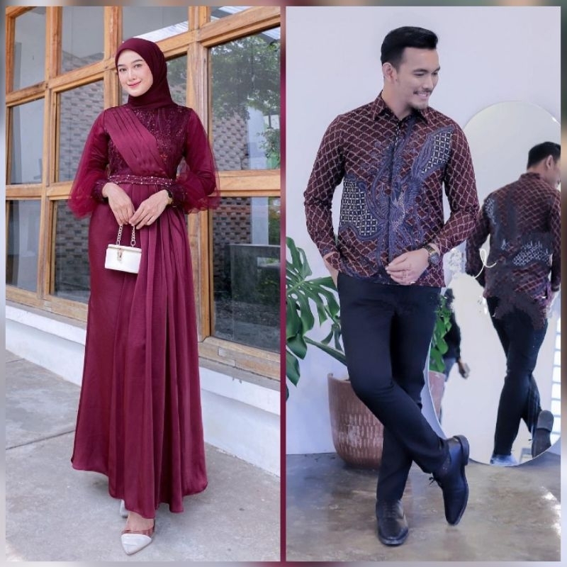 BATIK EXPRESS // COUPLE GAMIS LEBARAN - SARIMBIT BATIK COUPLE GAMIS RADIKA - BAJU COUPLE KONDANGAN KEKINIAN - DRESS PESTA KONDANGAN TUNANGAN WISUDA - COUPLE GAMIS REMAJA