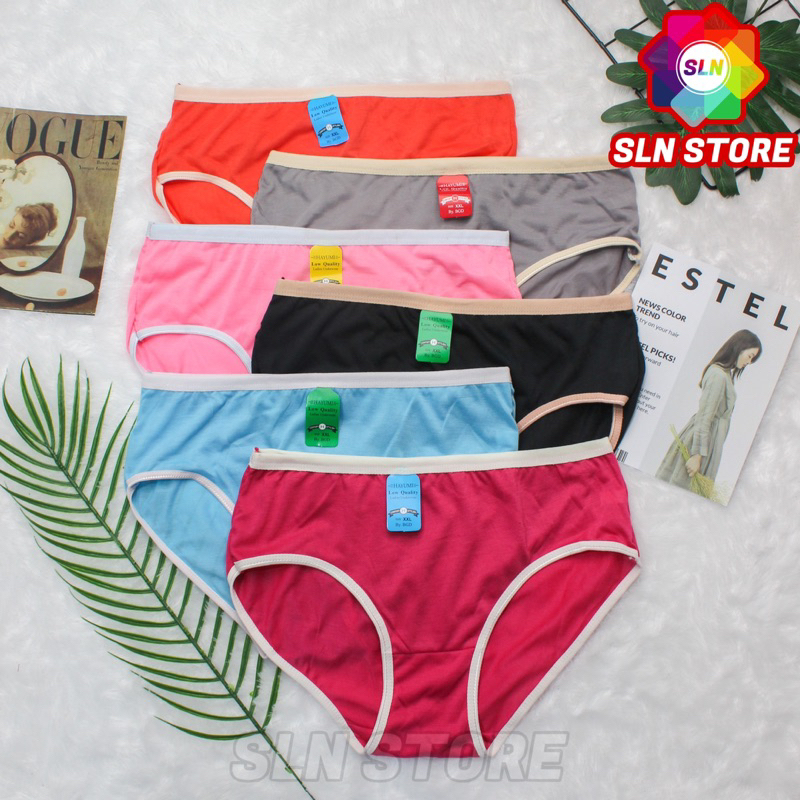 CELANA DALAM WANITA POLOS BAHAN ADEM KARET ELASTIS (ECER)