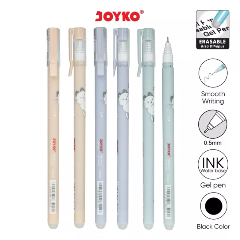 

PULPEN BISA DIHAPUS JOYKO Erasable Gel Pen joyko GP-334 Shokyo 7 Gel 0.5 mm Hitam