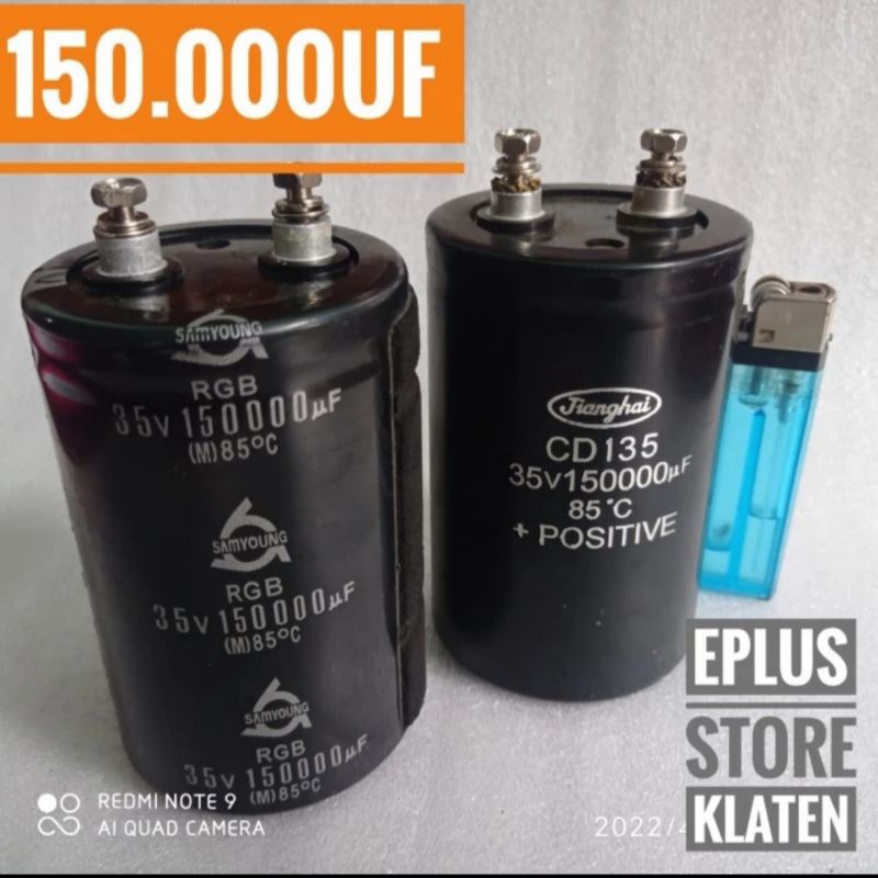 kapasitor capasitor elko elco 150000uf 35v 150000 uf 35 volt original jianghai CD135 150mF 150 mf