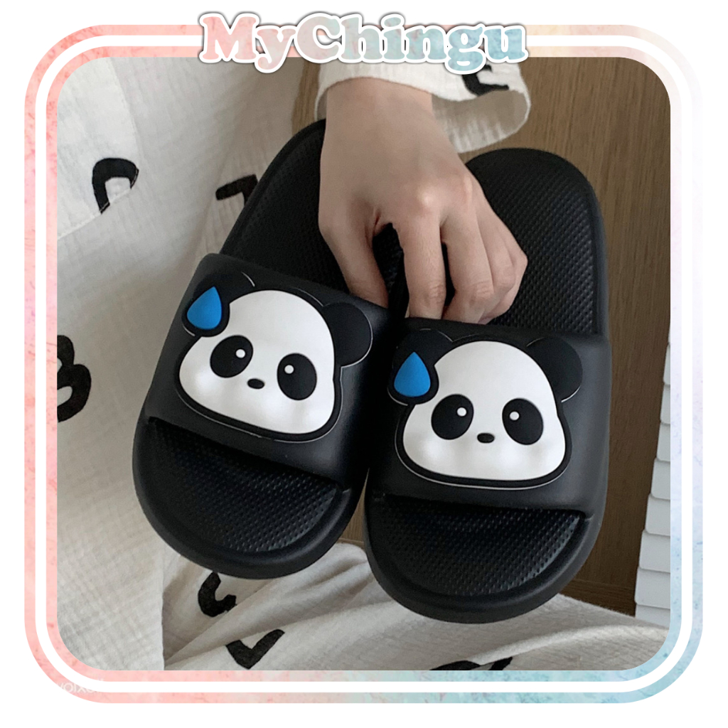 ❀ Chingu ❀ SA036 Sandal Wanita Empuk Eva Rumah Motif Panda Warna Simple Lucu Sendal Motif Ringan Empuk Santai Import Murah COD