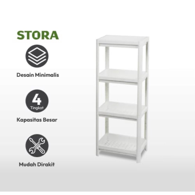 STORA RAK TROLY PLASTIK PENYIMPANAN SERBAGUNA 4 TINGKAT/ACE 4 TIER RACK/ACE RAK TROLI PENYIMPANAN