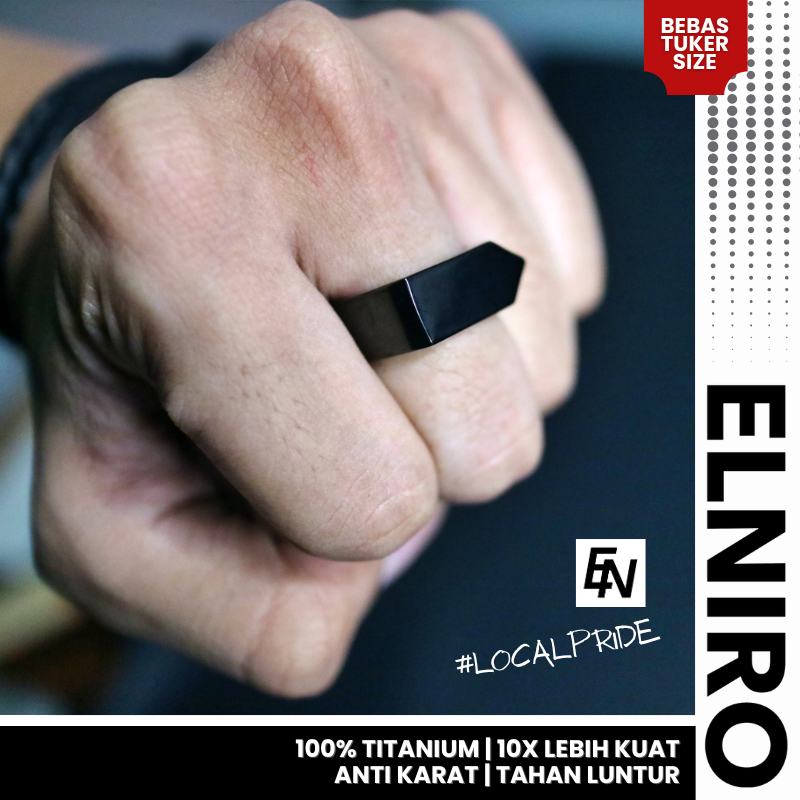 ELNIRO Premium Rings FRANCO Real Titanium Anti Karat Cincin Titanium Pria Wanita