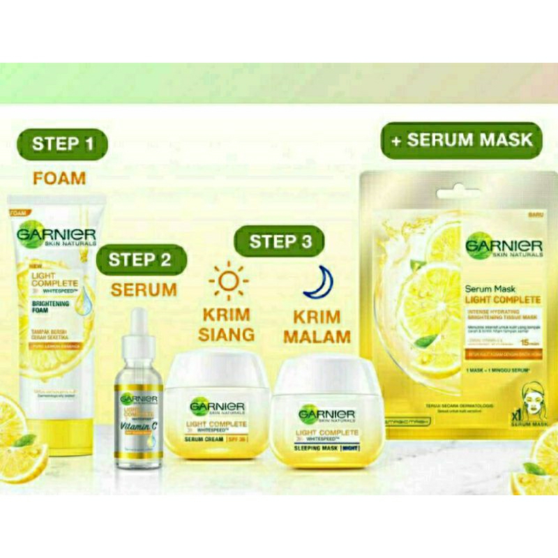 PAKET LENGKAP GARNIER bright Complete isi 5pcs