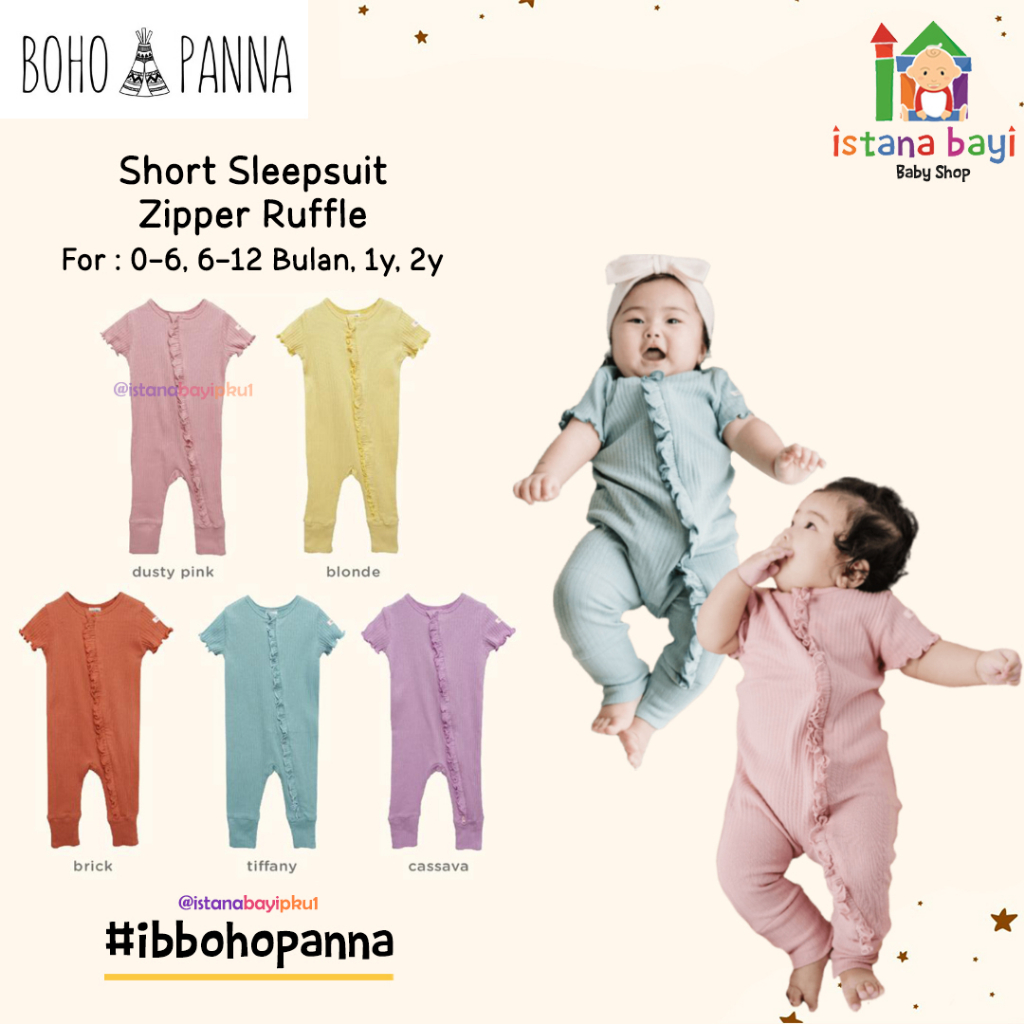 Bohopanna Short Sleepsuit Ruffle - Jumper Bayi