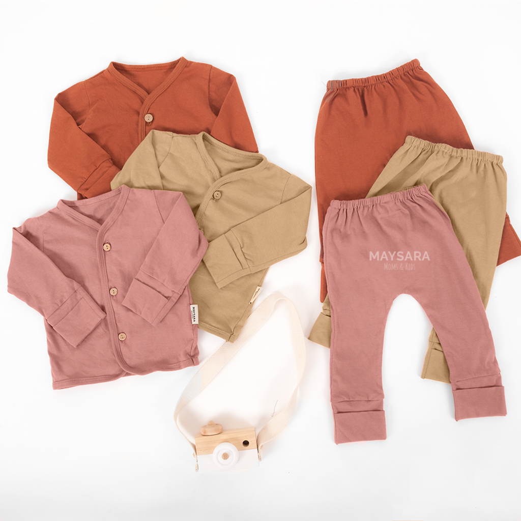 Setelan Baju Bayi Baby Long Baby Sleeve Lengan Kaki Tutup