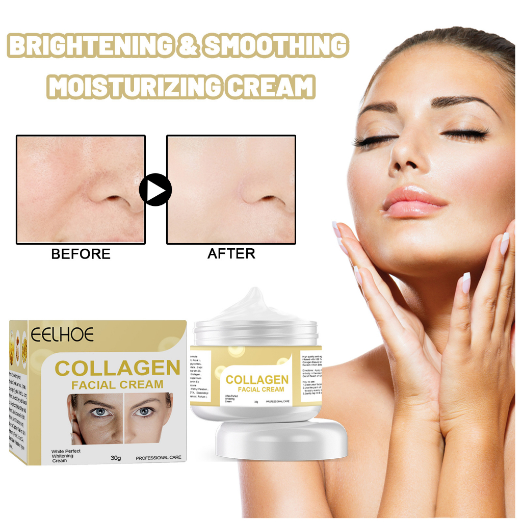 Collagen Face Cream Anti aging Cream dan Memutihkan dan Melembabkan Krim Wajah Kolagen 30gr Pelembab Wajah Daily