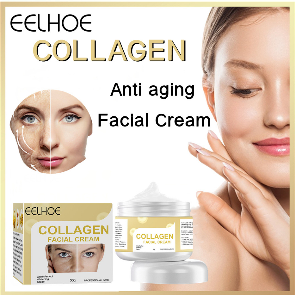 Collagen Face Cream Anti aging Cream dan Memutihkan dan Melembabkan Krim Wajah Kolagen 30gr Pelembab Wajah Daily