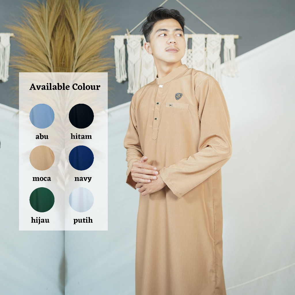 Gamis Abu Hasan/jubah pria laki laki model terbaru/pakaian muslim pria