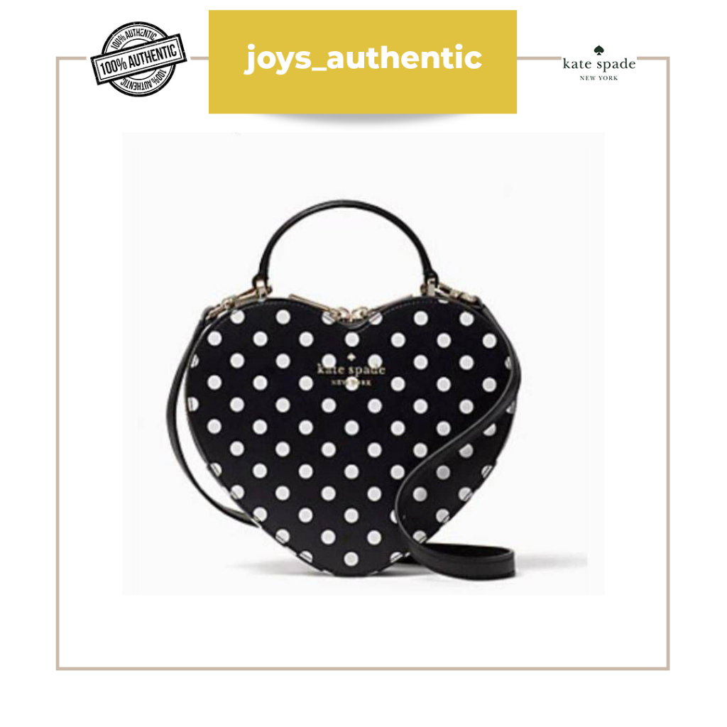 Tas Wanita Kate Spade Heart Crossbody Love Shack Hitam Black Multi Woman Bag Authentic Original