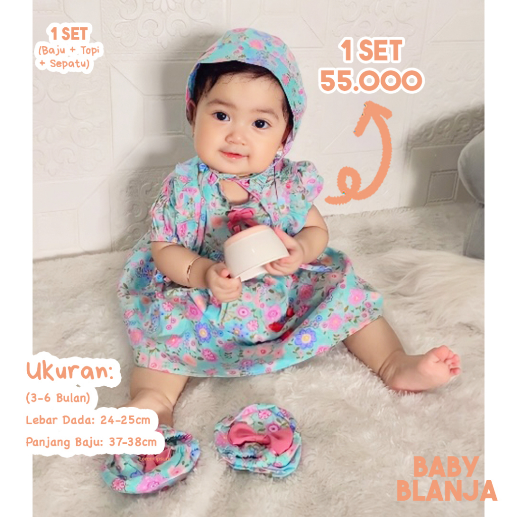 Dress Bayi Perempuan 3 6 Bulan Anissa