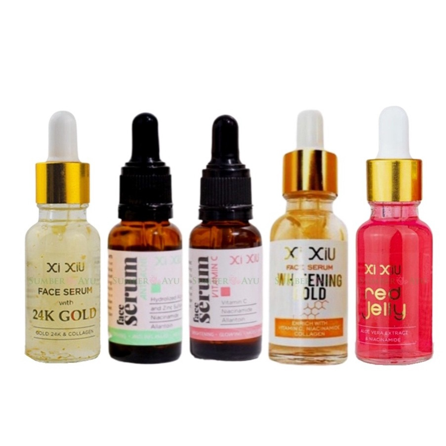 MFI - XI XIU FACE SERUM SERIES | RED JELLY | 24K GOLD | ANTI ACNE | WHITENING GOLD | NETTO 20ML