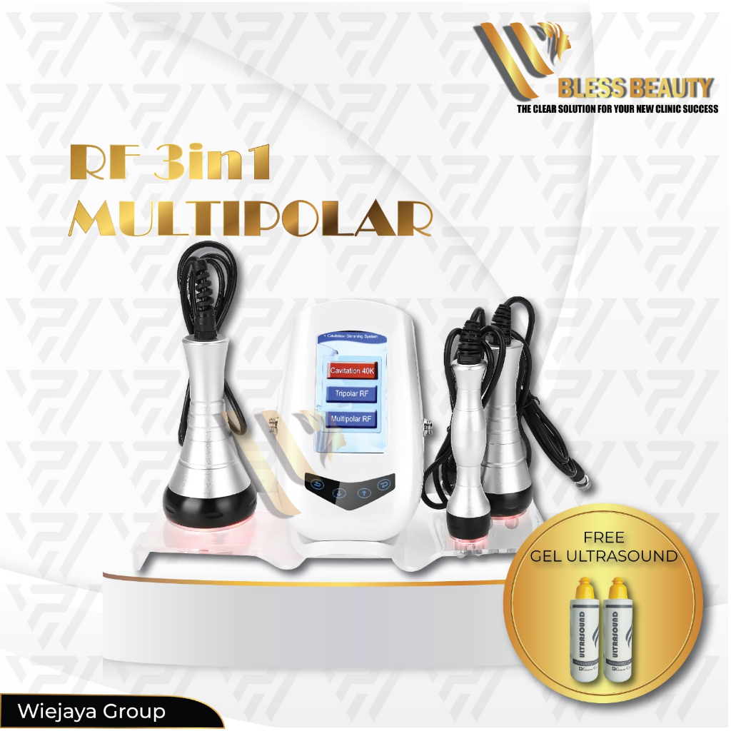 Alat Rf radio frekuensi Multipolar 3in1 Pelangsing Tubuh RF Frequency perawatan Wajah Original