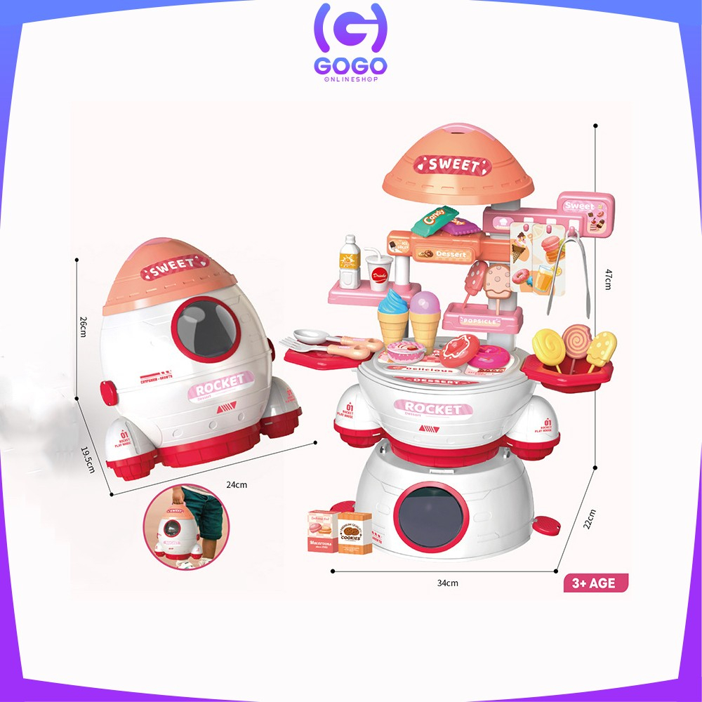 GOGO-M323 Mainan Masak Masakan Anak Pretend Play Set Motif Rocket / Mainan Edukasi Kitchen Set Kids Toys Fast Food Simulation / Makeup Playing House Unisex Import