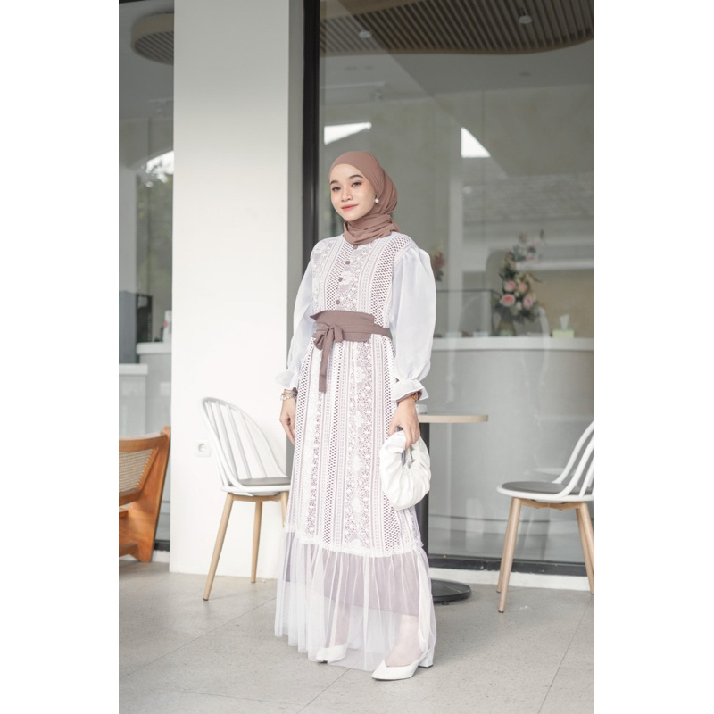 QAMALA DRESS KOREAN STYLE CANTIK ELEGAN SIMPLE KEKINIAN KONDANGAN