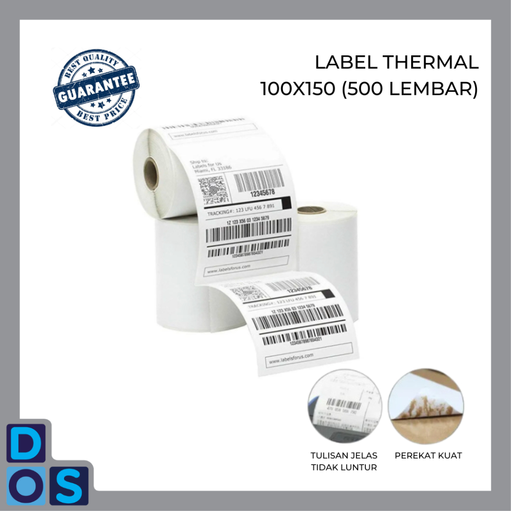 Kertas Label Thermal 100x150 Sticker Label Thermal 500 Lembar 100x150