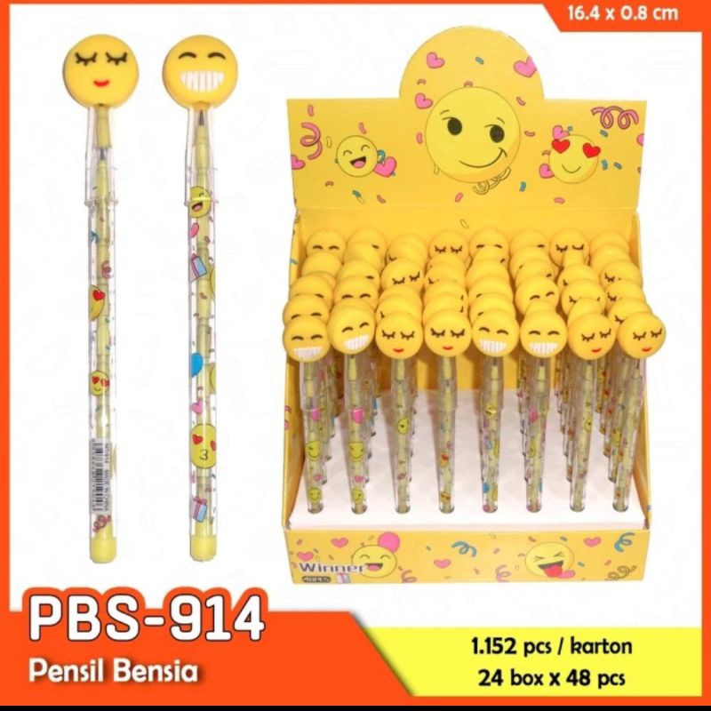 

pensil susun kepala karet bentuk smile satuan
