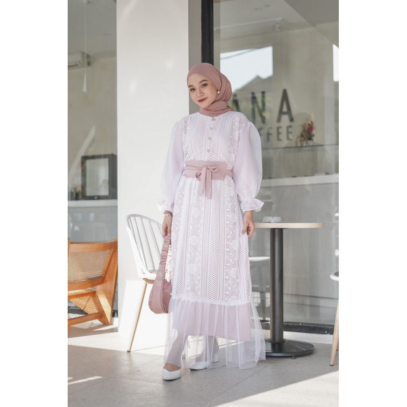 QAMALA DRESS KOREAN STYLE CANTIK ELEGAN SIMPLE KEKINIAN KONDANGAN