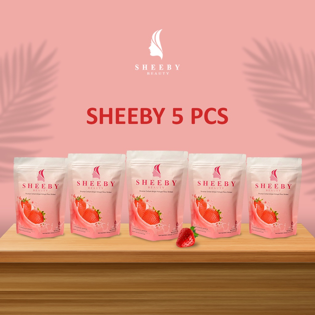 | RM | Sheeby Beauty - Minuman Collagen Rasa Strawberry 50 gram - Whitening Booster - Collagen drink Pencerah Kulit Secara alami 50gr