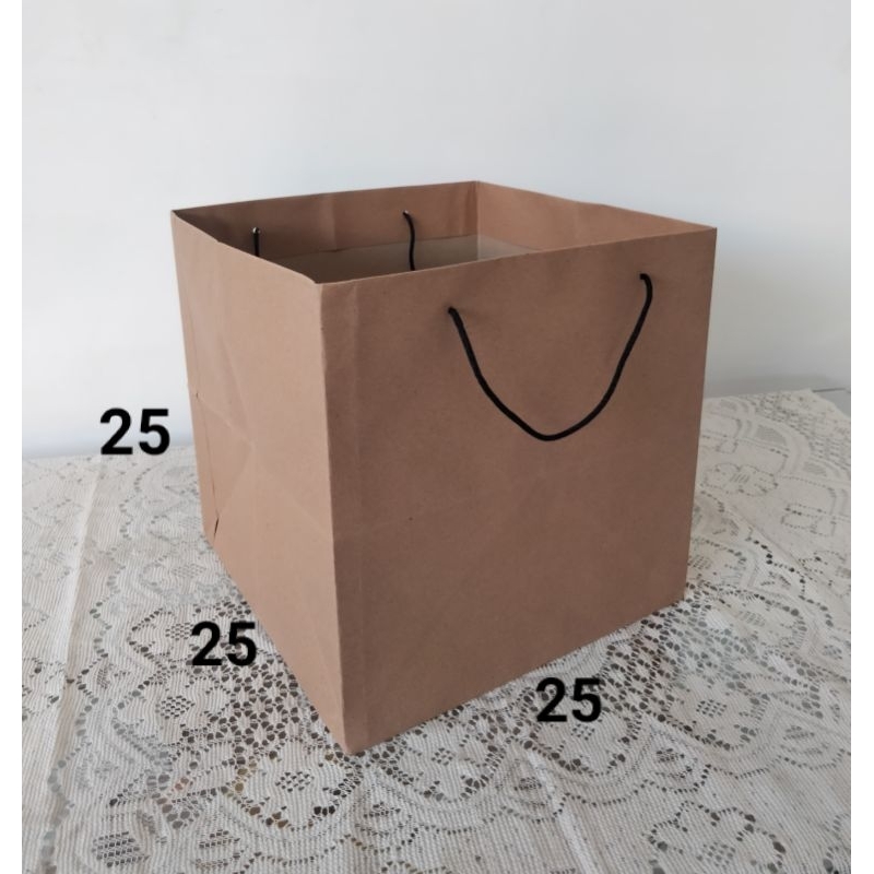 

PAPERBAG PAPER BAG KOTAK NASI 25X25 POLOS COKLAT