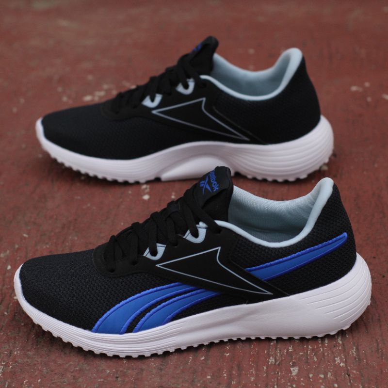 reebok lite men running shoes black blue original