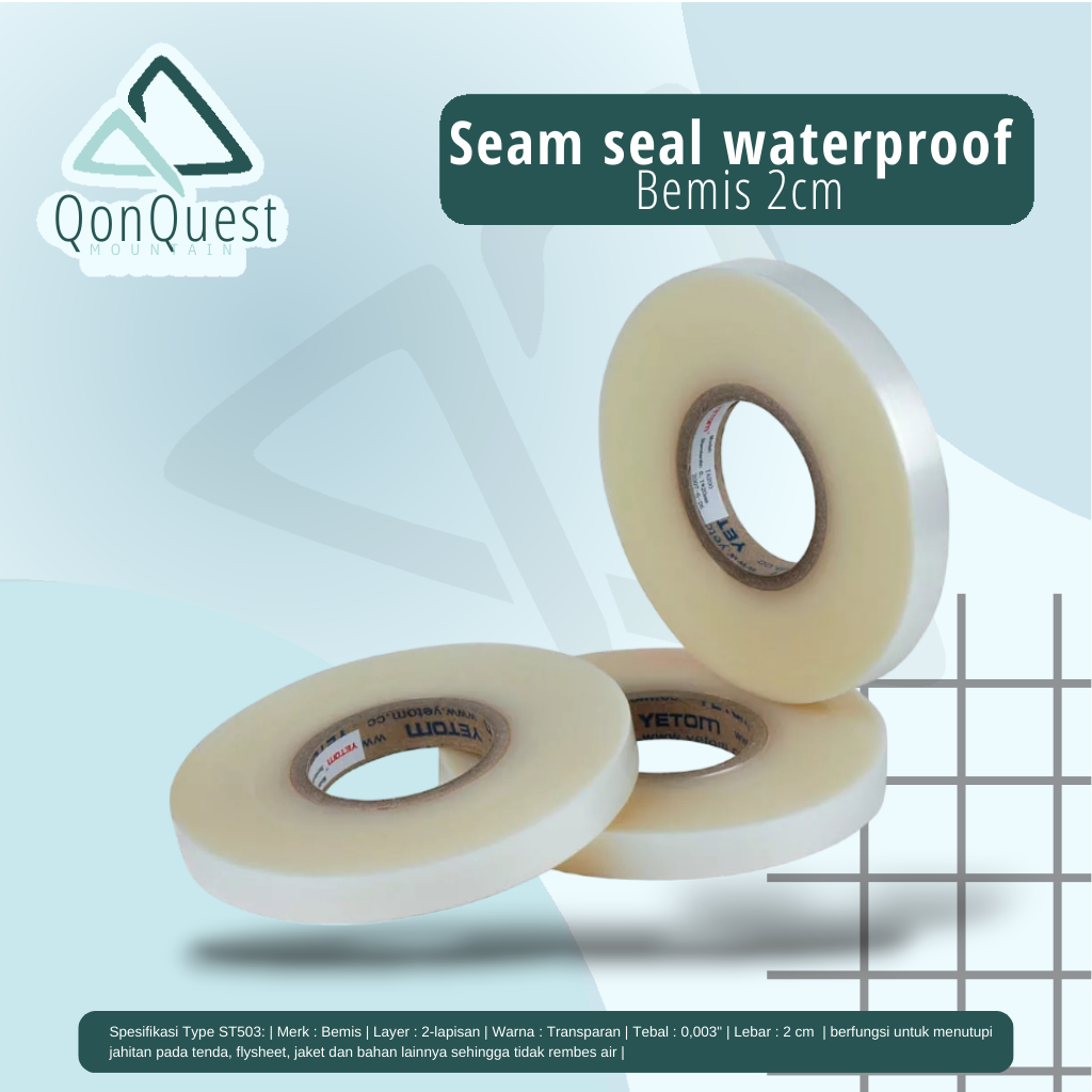 Seam Seal Tape Waterproof - penutup jahitan flysheet - penutup jahitan tenda -  bemis 2 cm