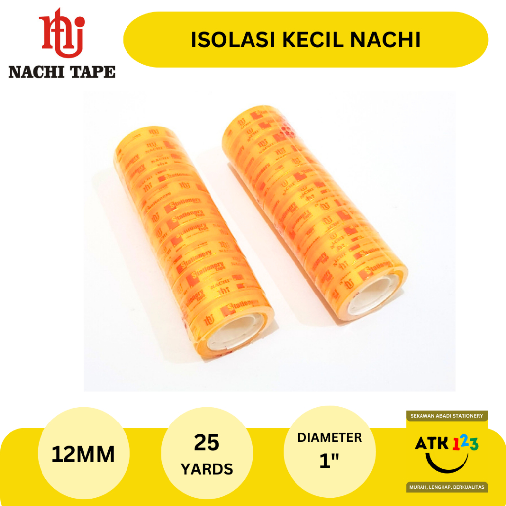 Isolasi / Selotip Kecil Merk Nachi 1/2&quot; x 25yards