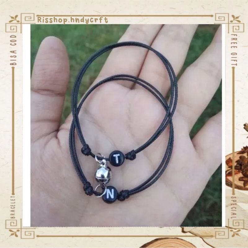 GELANG MAGNET COUPLE | 2PCS GELANG INISIAL