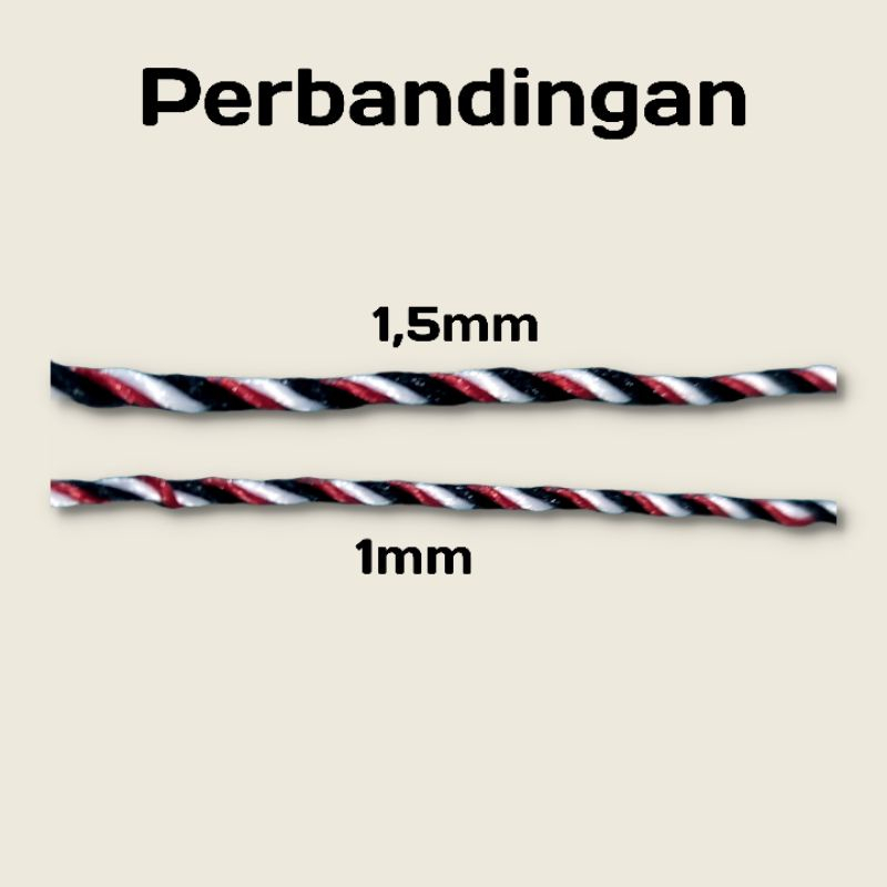 Bahan Tali Gelang Tridatu 1mm 1.5mm 2mm Benang Polyester Kerajinan DIY Gelang Cowok Cewek Asli Import