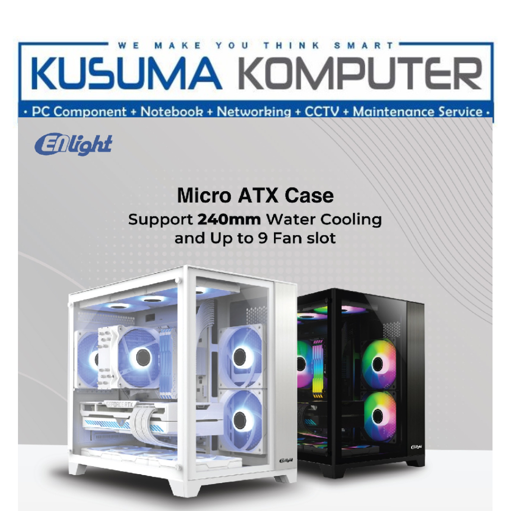 Enlight Z6 Black / White Micro ATX Casing PC Gaming