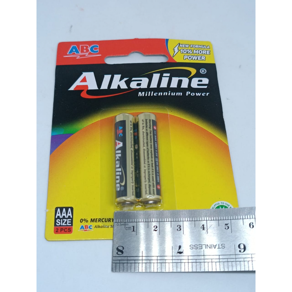 BATERAI BATTERY BAKTRE REMOT AAA A3 MEREK ABC ALKALINE 1 LEMBAR ISI 2 PCS