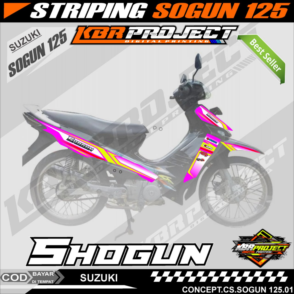 SHOGUN 125 STIKER SRTIPING PREMIUM MOTOR KEREN STIKER LIS VARIASI SHOGUN 125  STIKER MOTOR HONDA DES