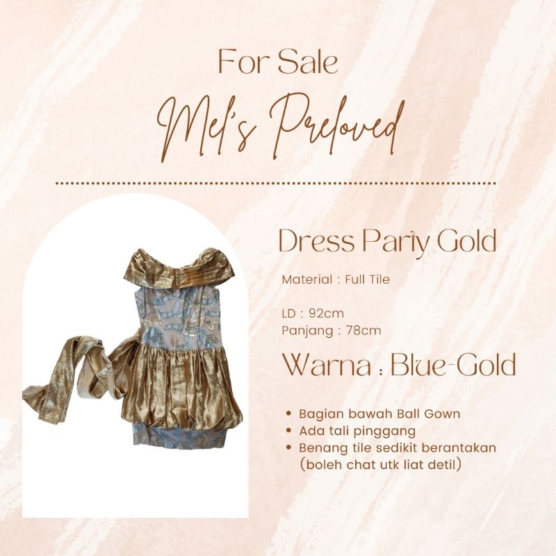 (PRELOVED) BALL GOWN PARTY DRESS PRELOVED GAUN PESTA TILE PRELOVED