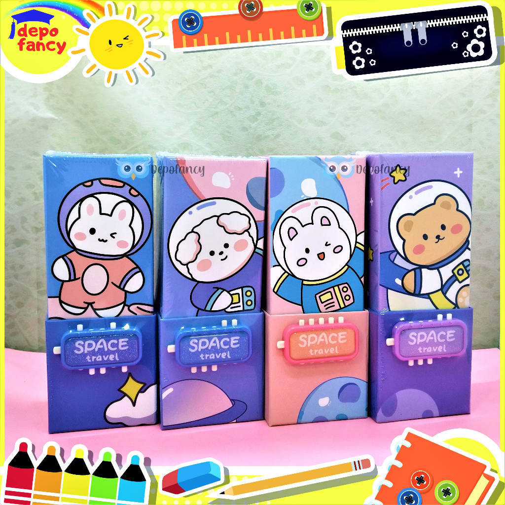 

Kotak Pensil Kardus Kombinasi Kode Susun + Cermin KAX190-29 Space Travel / Pencil Case / Tepak Pensil / Tempat Pensil / Pencil Box / Boks Pensil