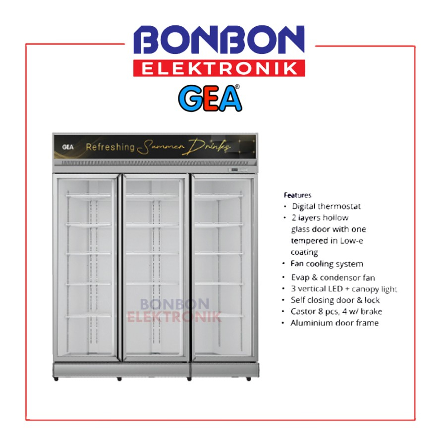 GEA Showcase Display Cooler 3 Pintu 1886 L EXPO-1900IC / EXPO 1900IC