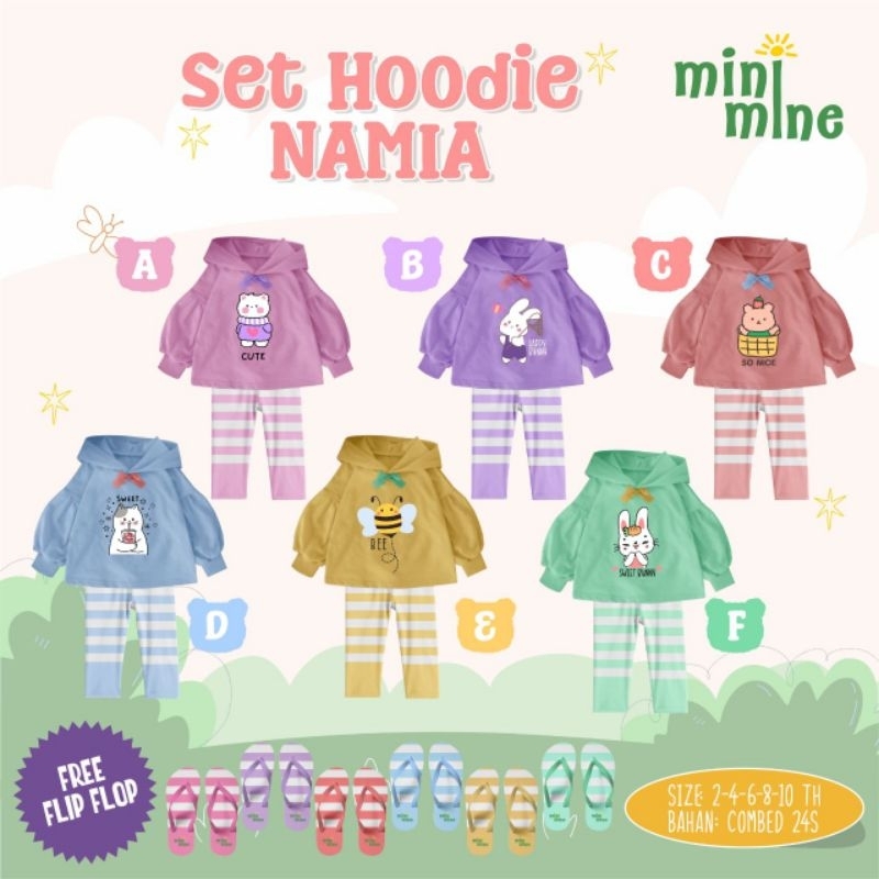 SET HOODIE NAMIA By MINIMINE set hoodie free sandal by mini mine